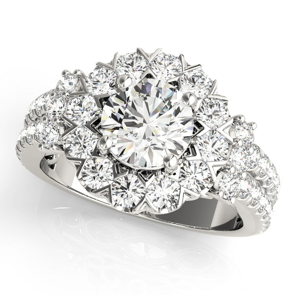Cluster Double Halo Diamond Engagement Ring (1 ct. tw.)