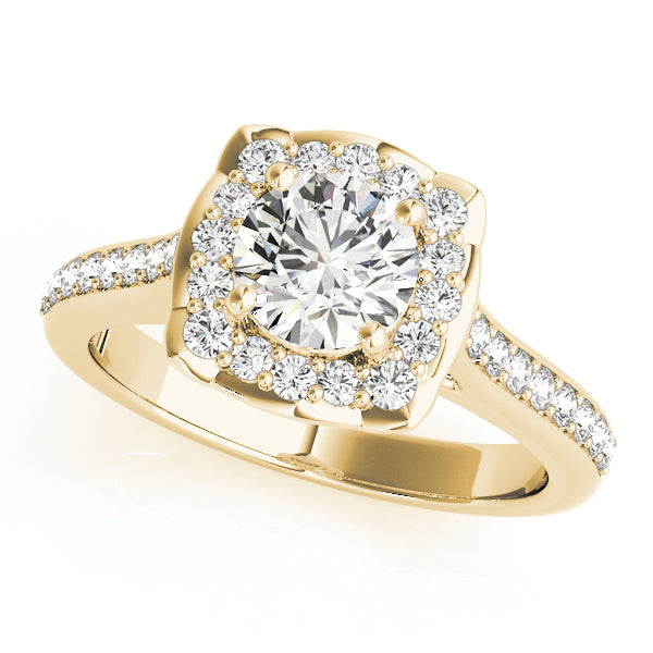 Petite Cushion Halo Pavé Diamond Engagement Ring (3/8 ct. tw.)