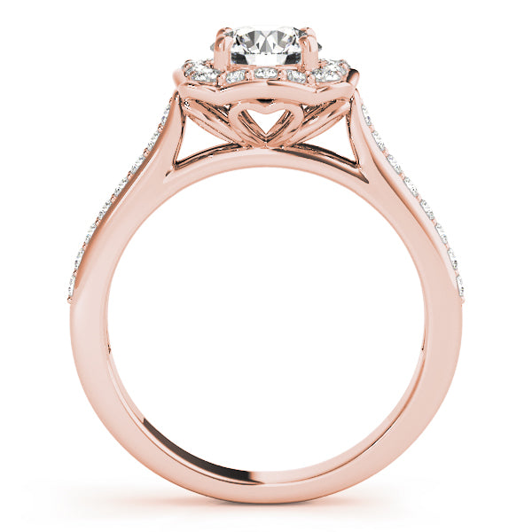Petite Cushion Halo Pavé Diamond Engagement Ring (1/3 ct. tw.)
