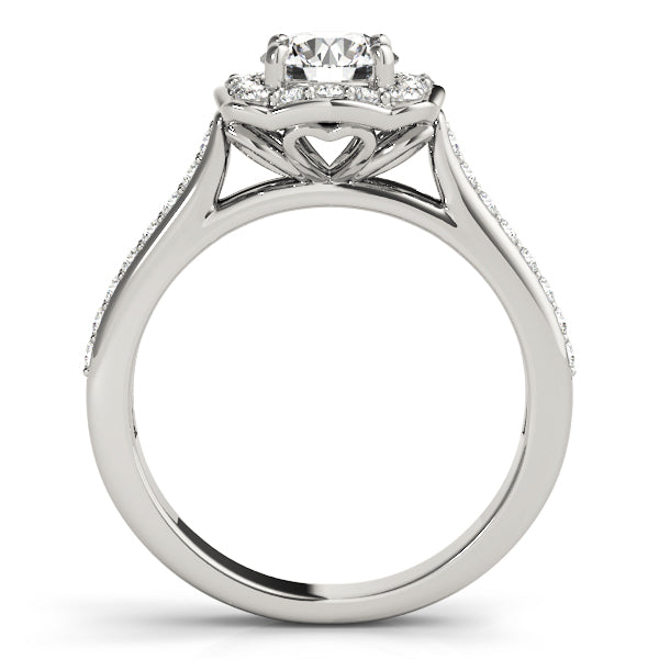 Petite Cushion Halo Pavé Diamond Engagement Ring (3/8 ct. tw.)