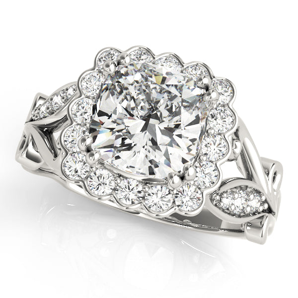 Floral Halo Diamond Engagement Ring (1/2 ct. tw.)