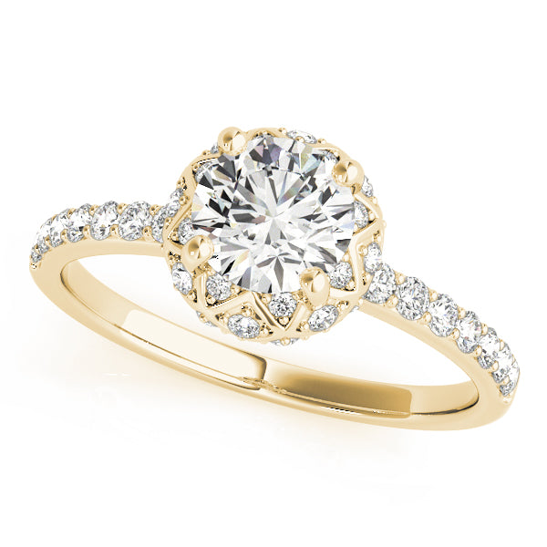 Scalloped Pavé Diamond Halo Engagement Ring (1/4 ct. tw.)