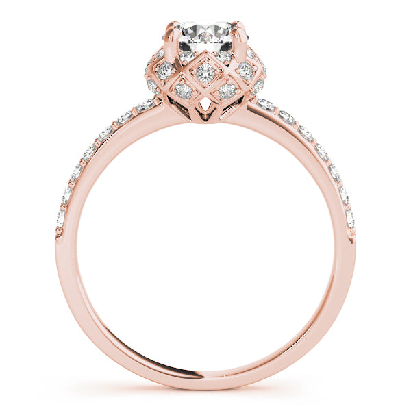 Scalloped Pavé Diamond Halo Engagement Ring (1/4 ct. tw.)