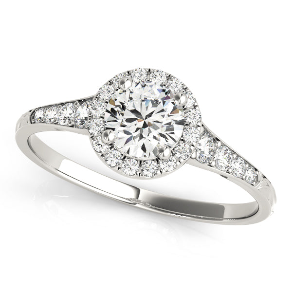 Graduated Halo Diamond Engagement Ring (1/5 ct. tw.)