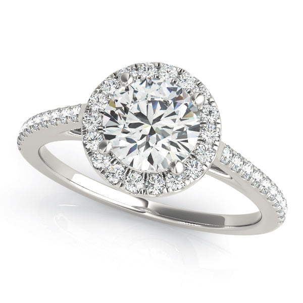 French Pavé Diamond Halo Engagement Ring (1/3 ct. tw.)