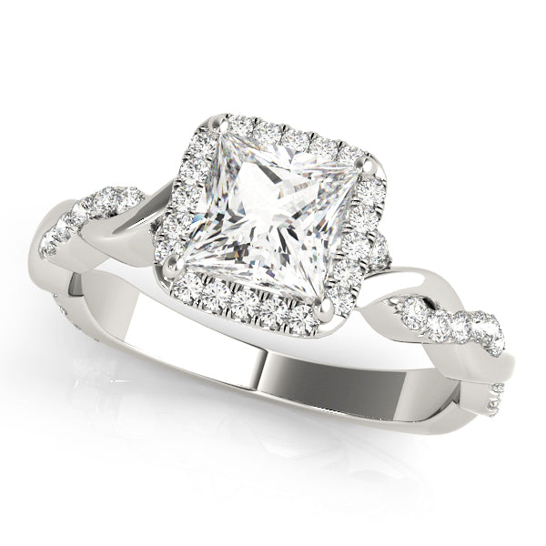 Petite Twist Halo Diamond Engagement Ring (1/3 ct. tw.)