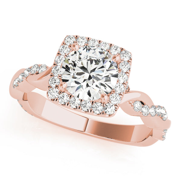 Twist Pavé Halo Diamond Engagement Ring (1/3 ct. tw.)