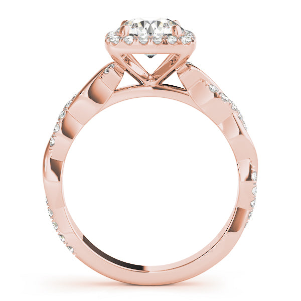 Twist Pavé Halo Diamond Engagement Ring (1/4 ct. tw.)