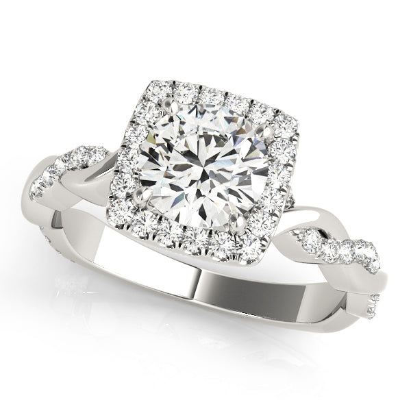 Twist Pavé Halo Diamond Engagement Ring (1/3 ct. tw.)