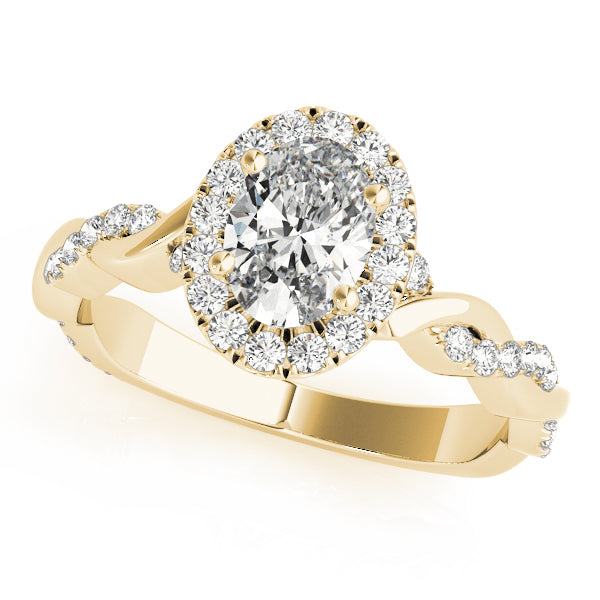 Petite Twist Pavé Halo Diamond Engagement Ring (1/3 ct. tw.)