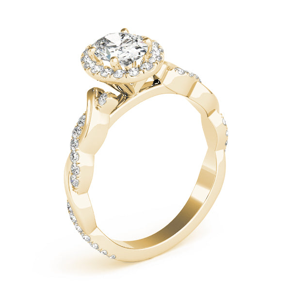 Petite Twist Pavé Halo Diamond Engagement Ring (1/3 ct. tw.)