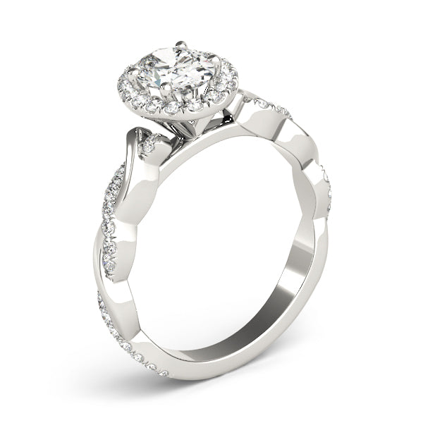 Petite Twist Pavé Halo Diamond Engagement Ring (1/3 ct. tw.)