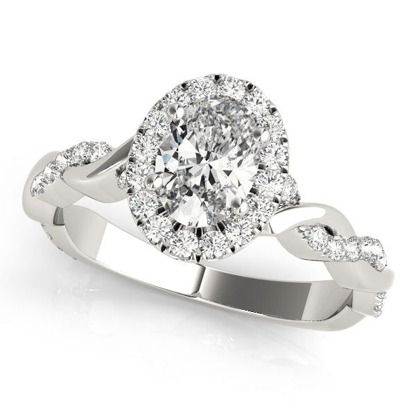 Petite Twist Pavé Halo Diamond Engagement Ring (1/4 ct. tw.)