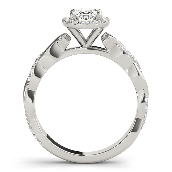 Petite Twist Pavé Halo Diamond Engagement Ring (1/3 ct. tw.)