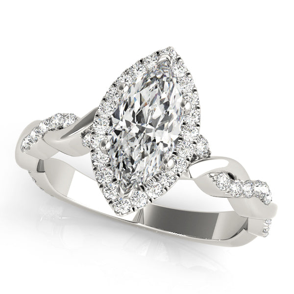 Twist Pavé Halo Diamond Engagement Ring (1/3 ct. tw.)