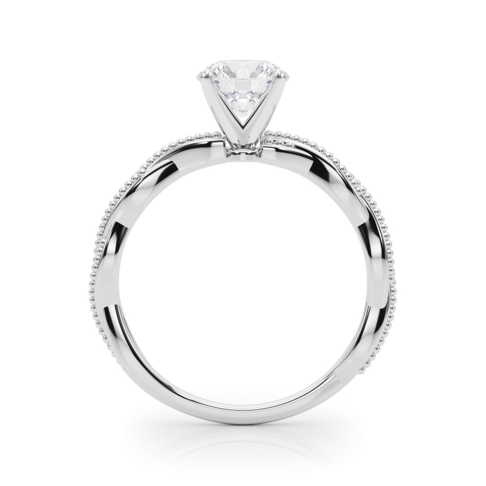 Twist Milgrain Diamond Engagement Ring