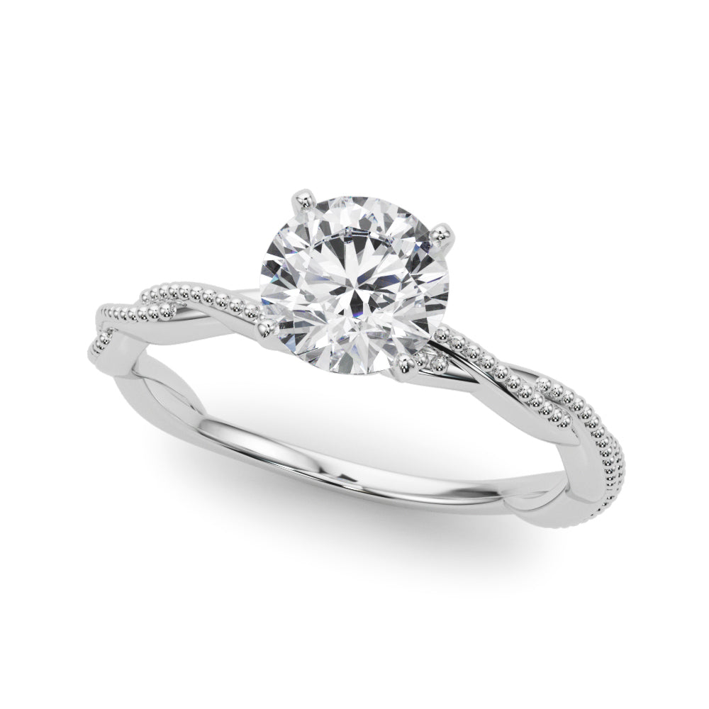 Twist Milgrain Diamond Engagement Ring