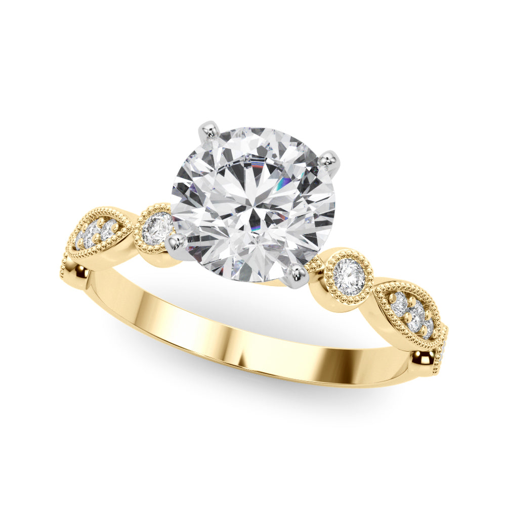Milgrain Bezel and Marquise Diamond Engagement Ring (1/5 ct. tw.)