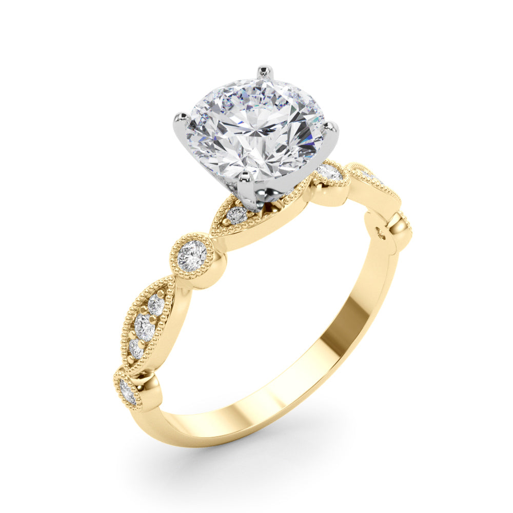 Milgrain Bezel and Marquise Diamond Engagement Ring (1/5 ct. tw.)