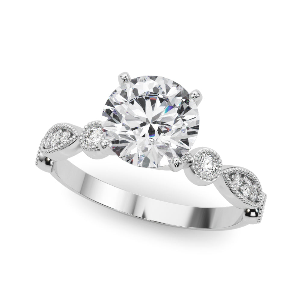 Milgrain Bezel and Marquise Diamond Engagement Ring (1/5 ct. tw.)