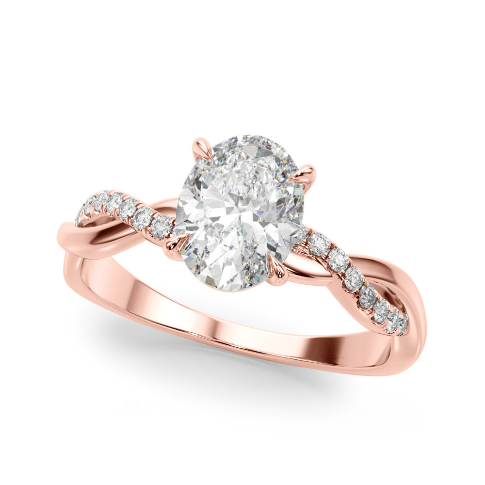 Petite Twist Diamond Engagement Ring