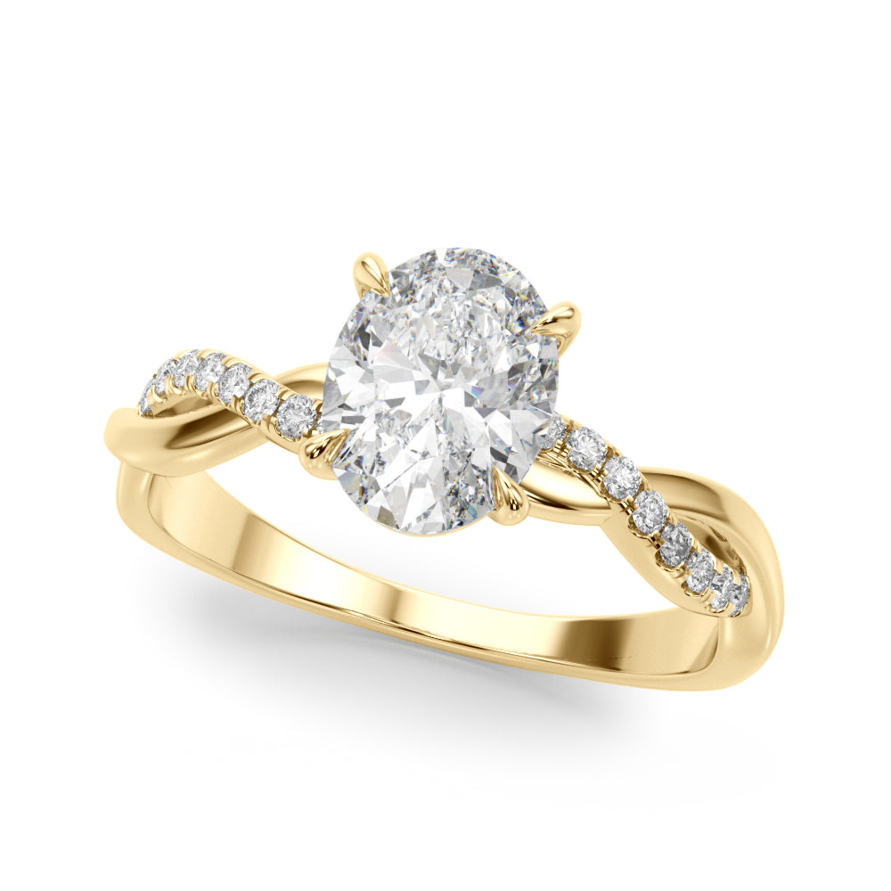 Petite Twist Diamond Engagement Ring