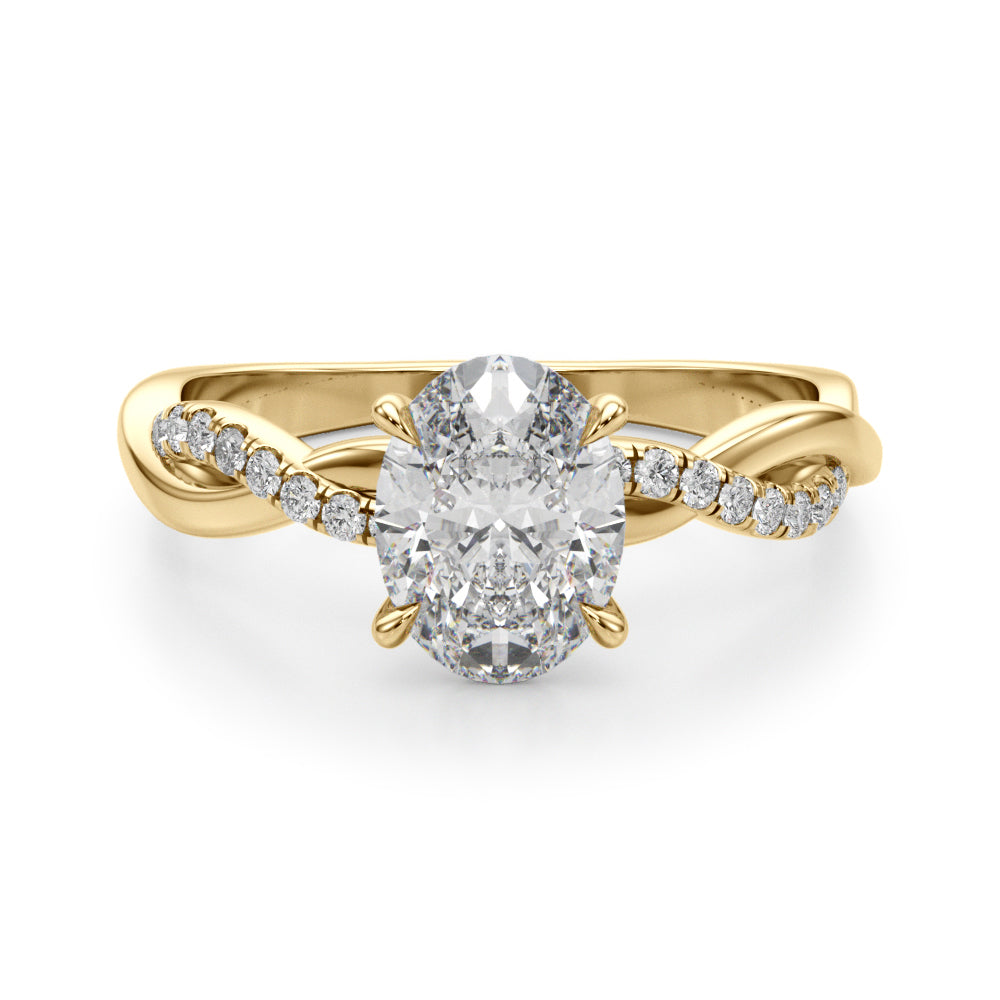 Petite Twist Diamond Engagement Ring