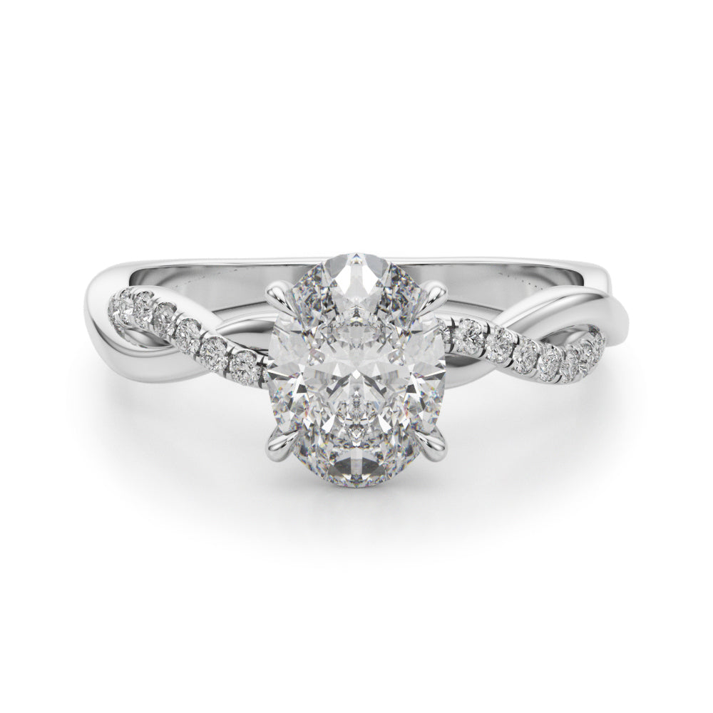 Petite Twist Diamond Engagement Ring