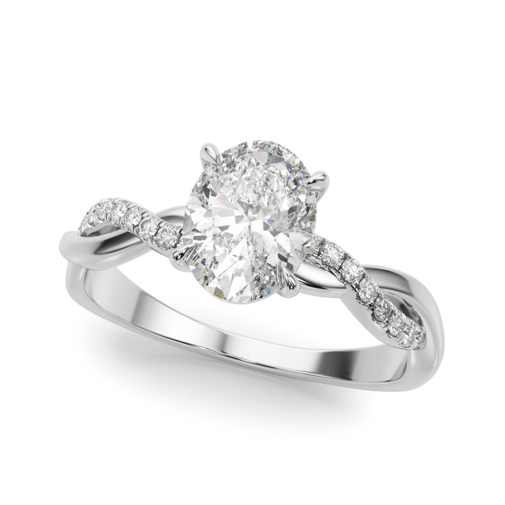 Petite Twist Diamond Engagement Ring
