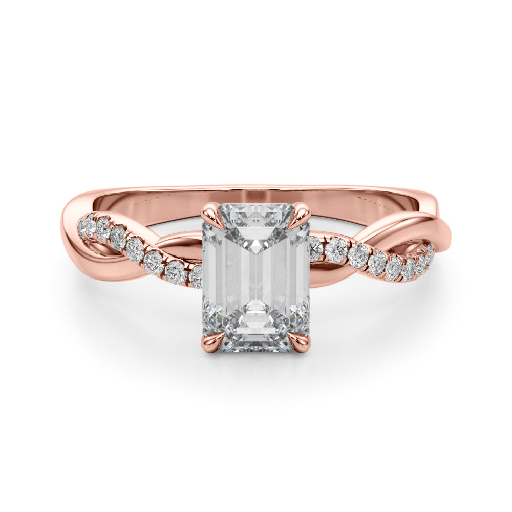Petite Twist Diamond Engagement Ring
