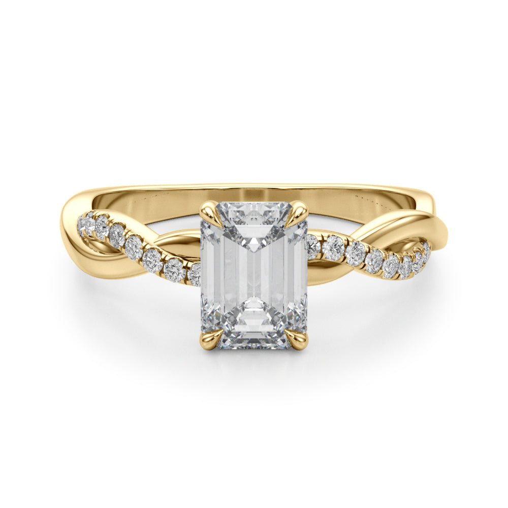Petite Twist Diamond Engagement Ring