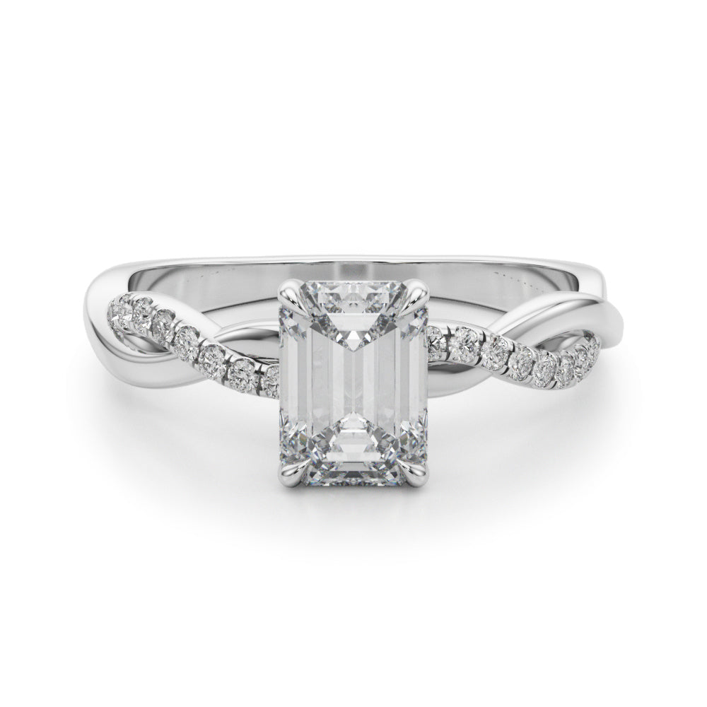 Petite Twist Diamond Engagement Ring