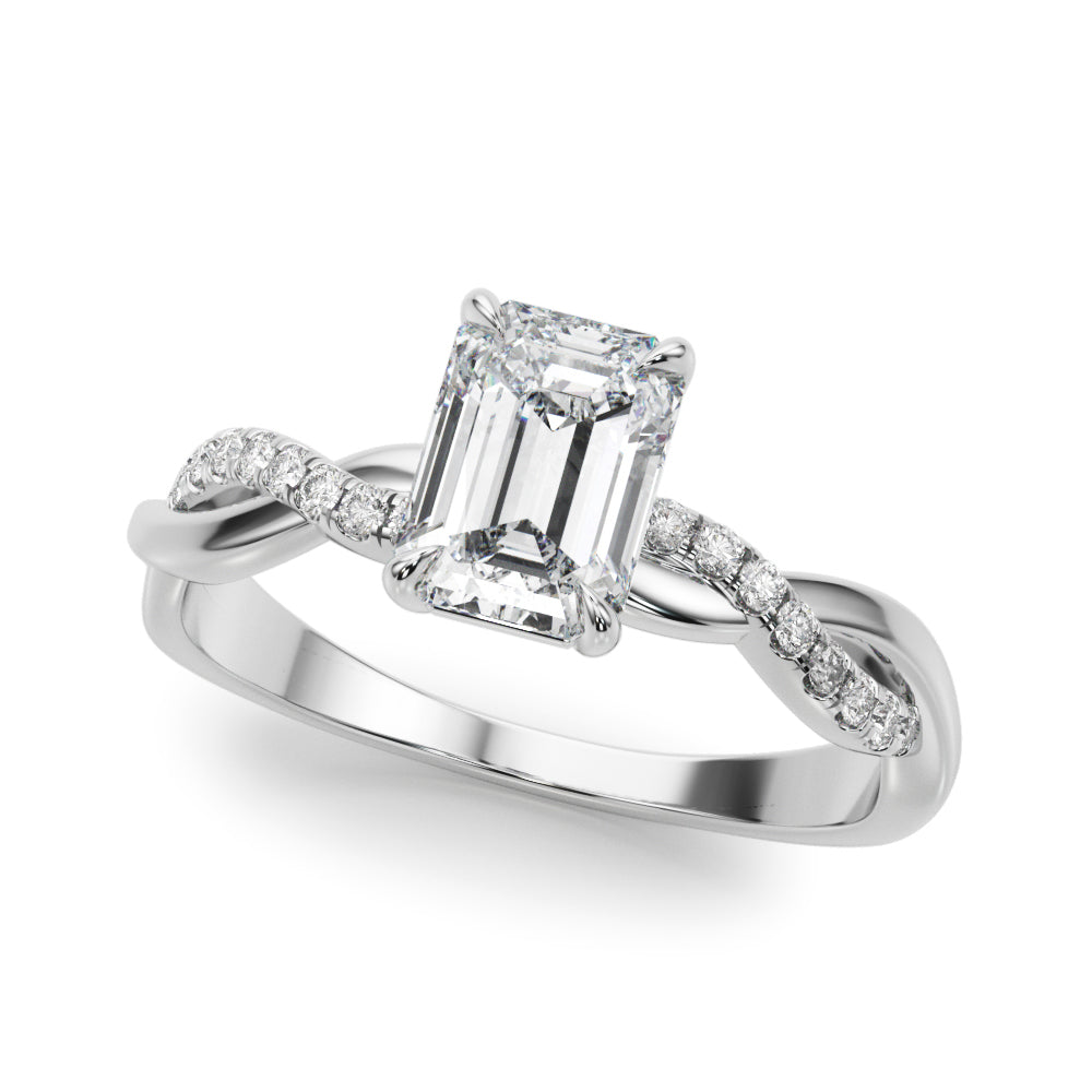 Petite Twist Diamond Engagement Ring