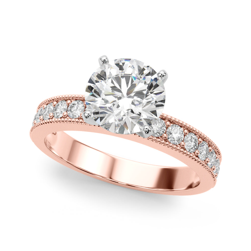 Milgrain Pavé Diamond Engagement Ring (3/8 ct. tw.)