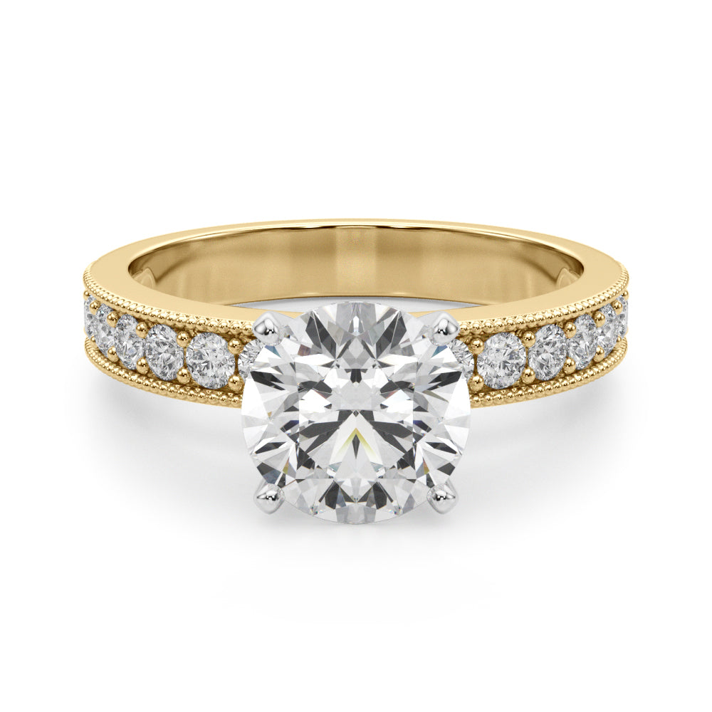 Milgrain Pavé Diamond Engagement Ring (3/8 ct. tw.)