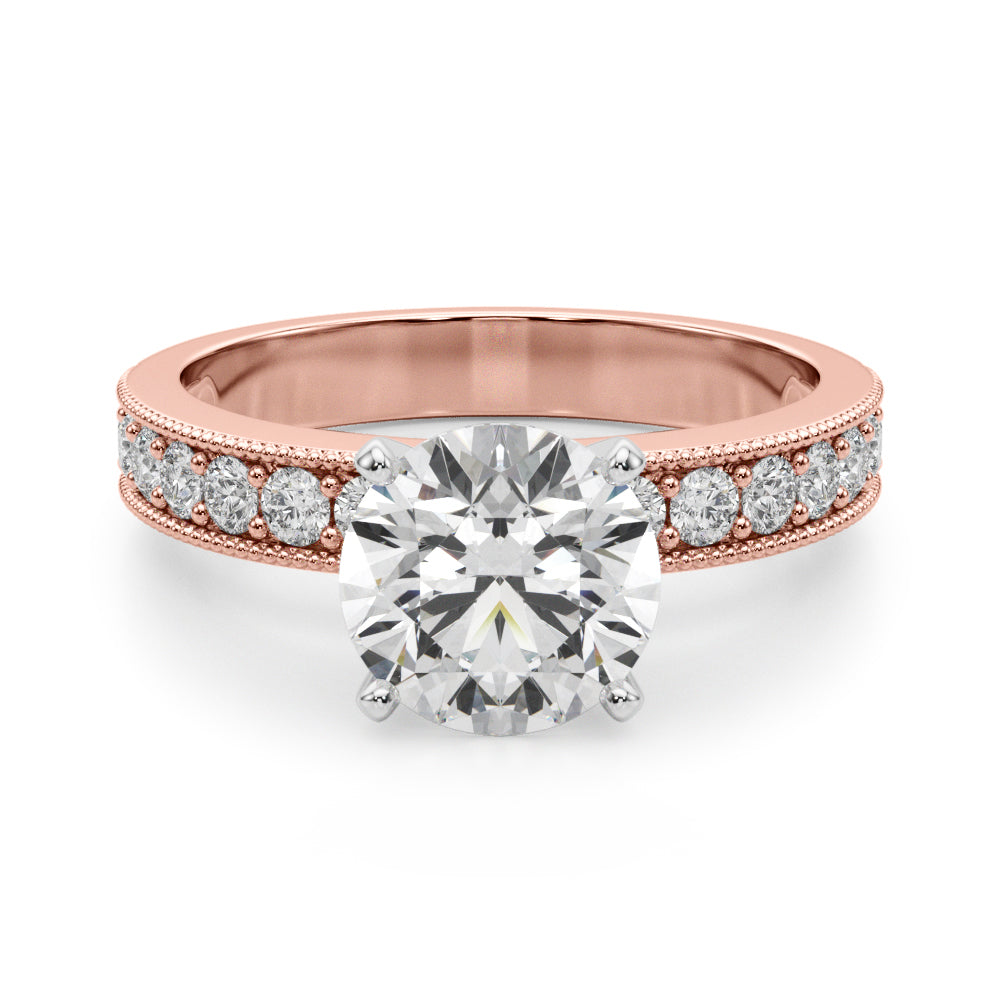 Milgrain Pavé Diamond Engagement Ring (3/8 ct. tw.)