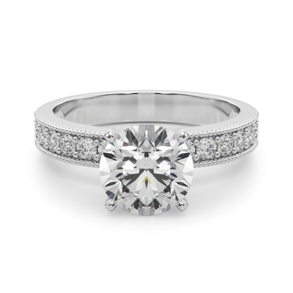 Milgrain Pavé Diamond Engagement Ring (3/8 ct. tw.)