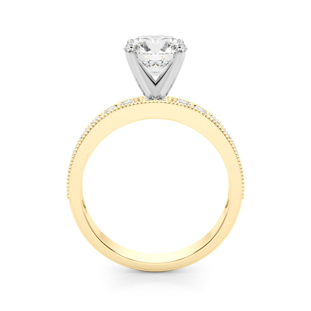 Milgrain Pavé Diamond Engagement Ring (3/8 ct. tw.)