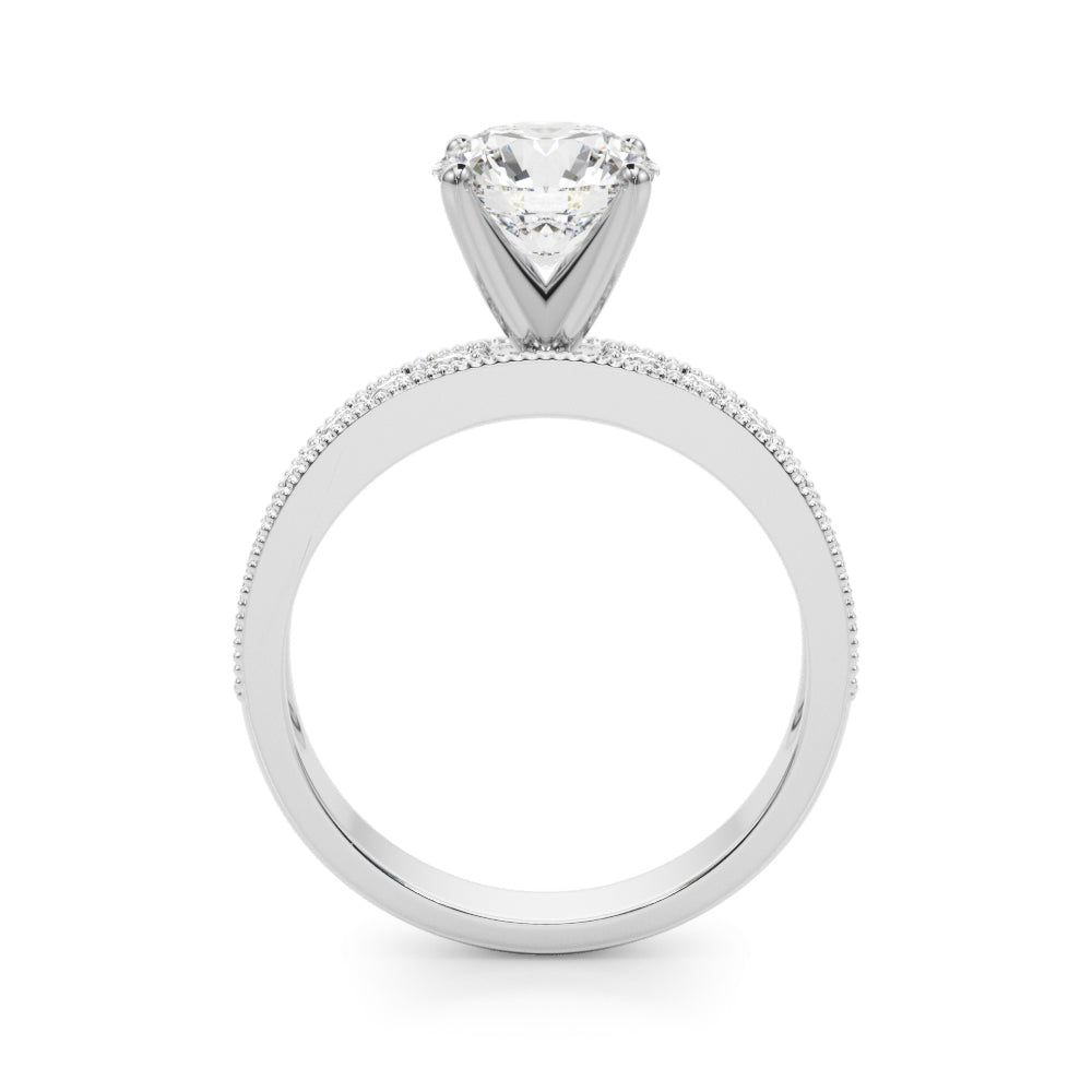 Milgrain Pavé Diamond Engagement Ring (1/5 ct. tw.)