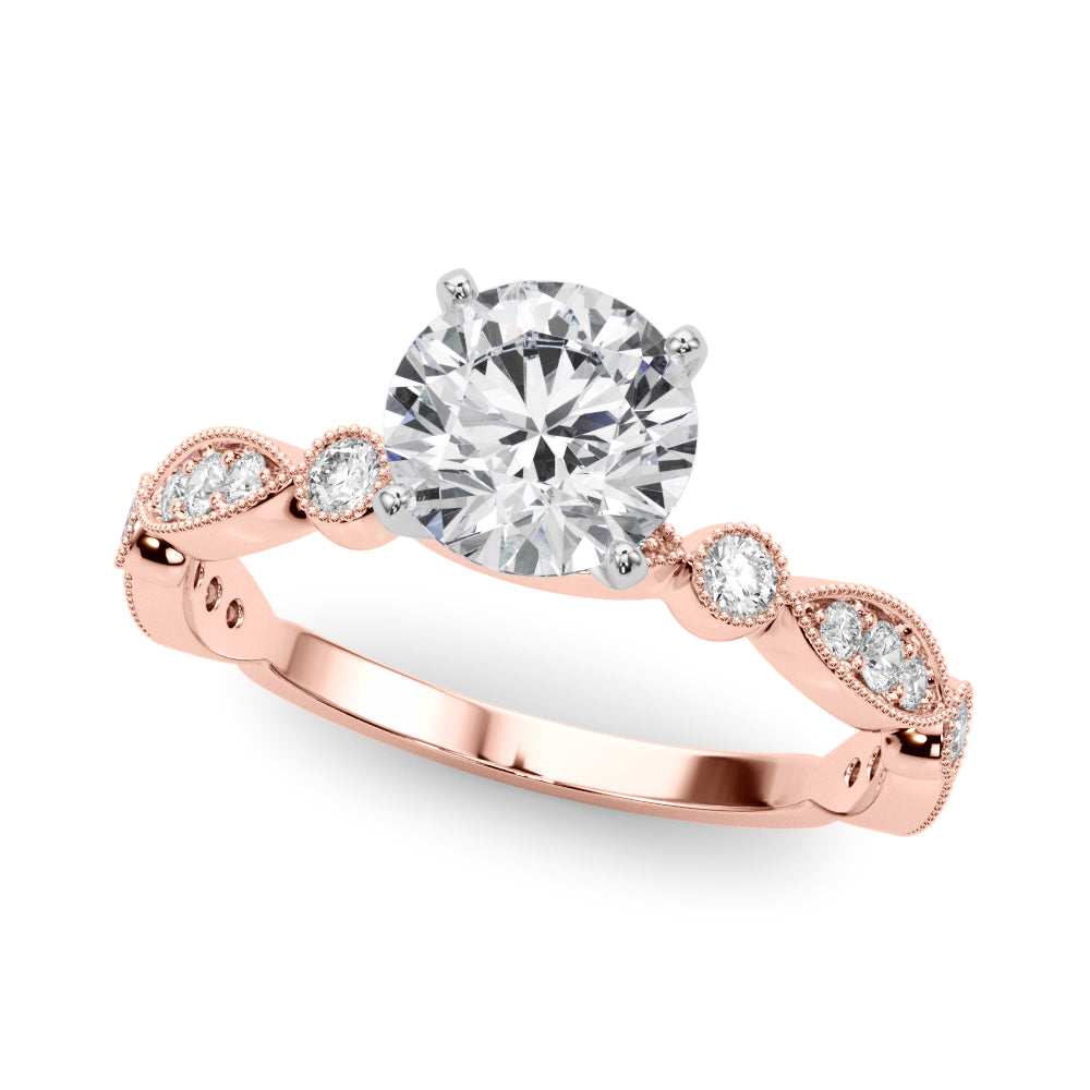 Vintage Milgrain Bezel-Set Diamond Engagement Ring (1/4 ct. tw.)