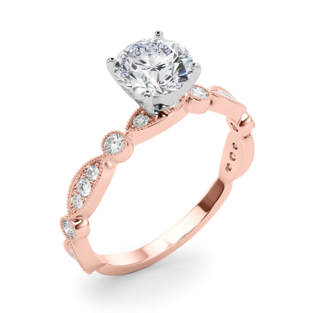 Vintage Milgrain Bezel-Set Diamond Engagement Ring (1/4 ct. tw.)