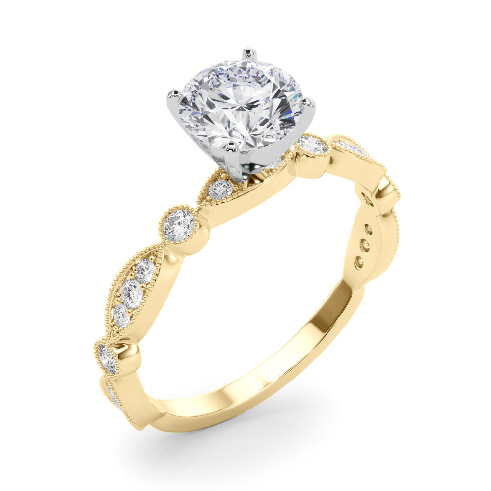 Vintage Milgrain Bezel-Set Diamond Engagement Ring (1/4 ct. tw.)