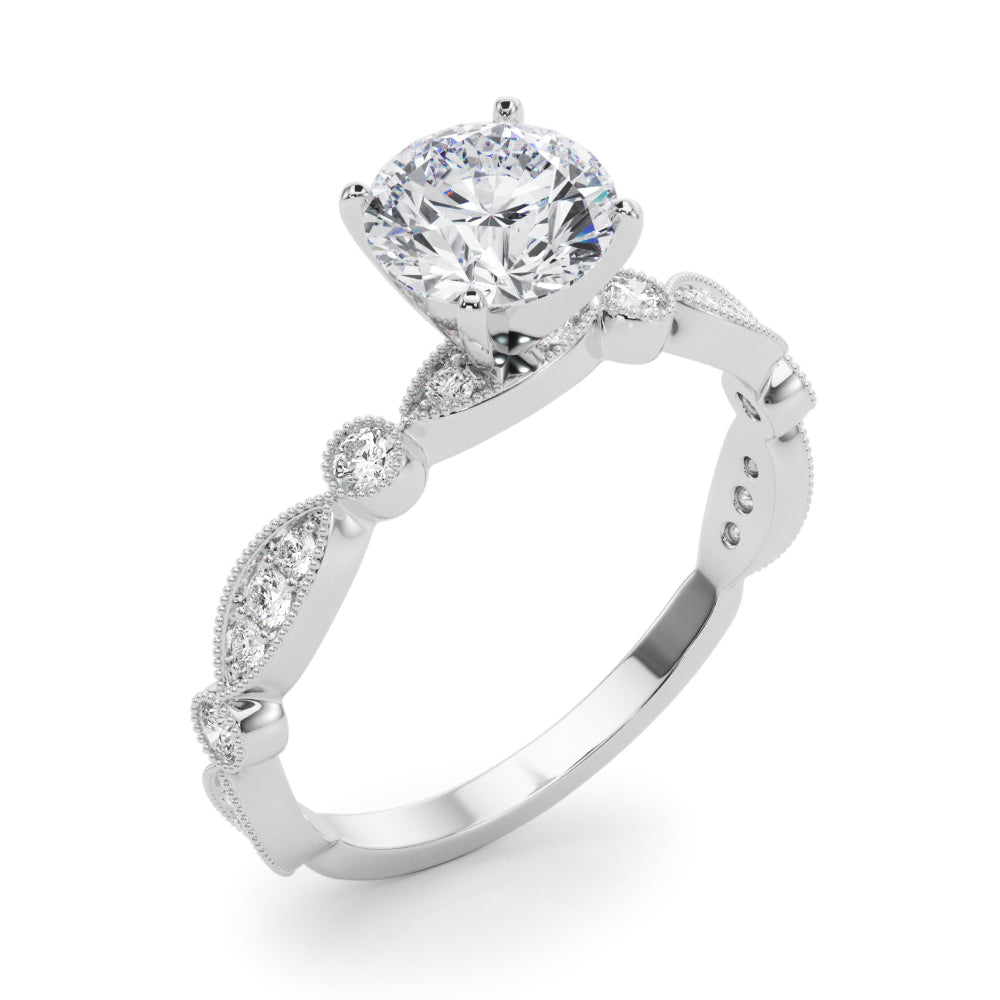 Vintage Milgrain Bezel-Set Diamond Engagement Ring (1/4 ct. tw.)