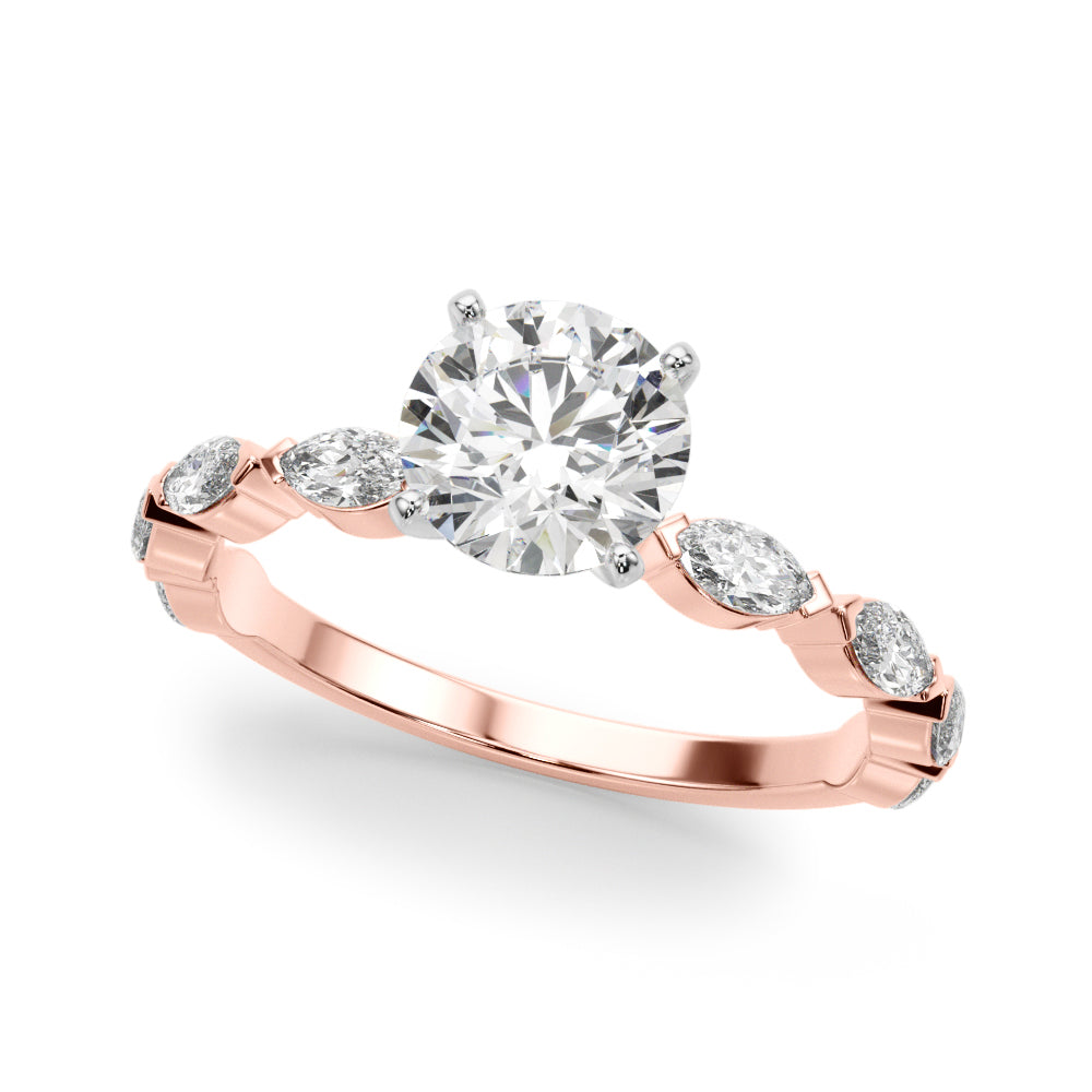 Alternating Marquise and Round Diamond Engagement Ring (1/2 ct. tw.)