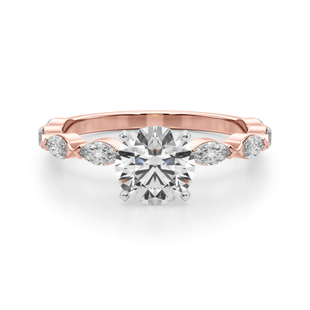 Alternating Marquise and Round Diamond Engagement Ring (1/2 ct. tw.)