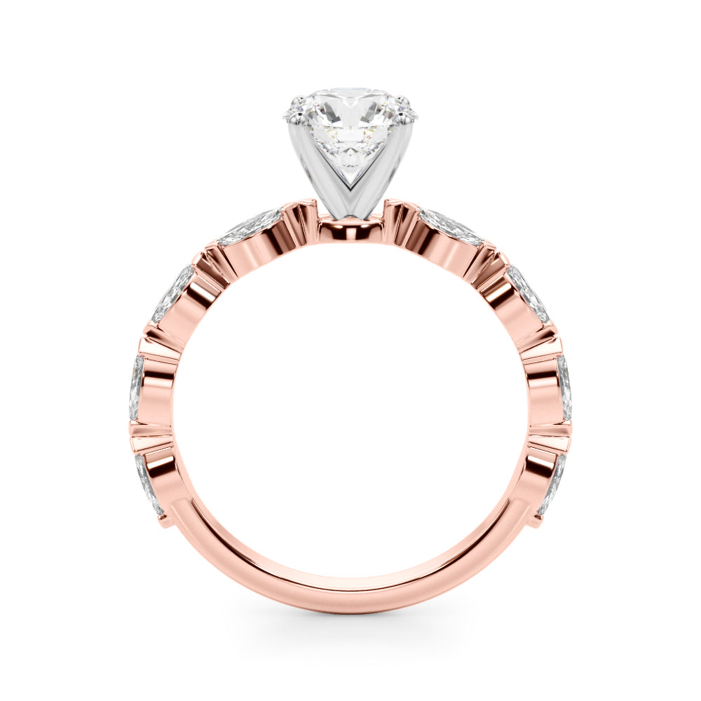 Alternating Marquise and Round Diamond Engagement Ring (1/2 ct. tw.)