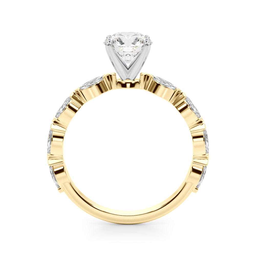 Alternating Marquise and Round Diamond Engagement Ring (1/2 ct. tw.)