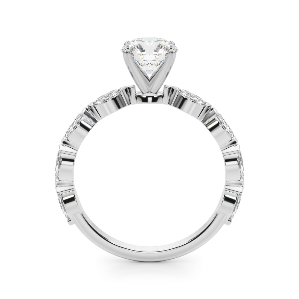 Alternating Marquise and Round Diamond Engagement Ring (1/2 ct. tw.)
