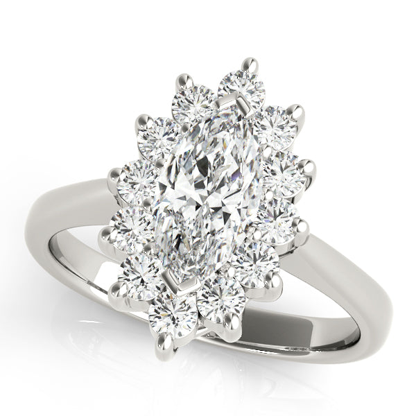 Marquise Halo Cluster Diamond Engagement Ring (1/2 ct. tw.)