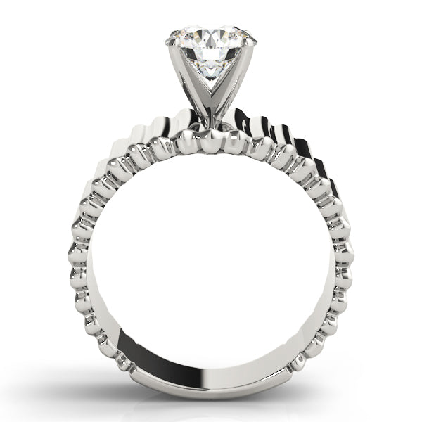 Architectural Ribbed Diamond Engagement Ring